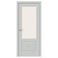 Двери Прима-13.Ф2.0.0 Grey Matt White Сrystal