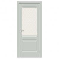 Двери Прима-3 Grey Matt White Сrystal